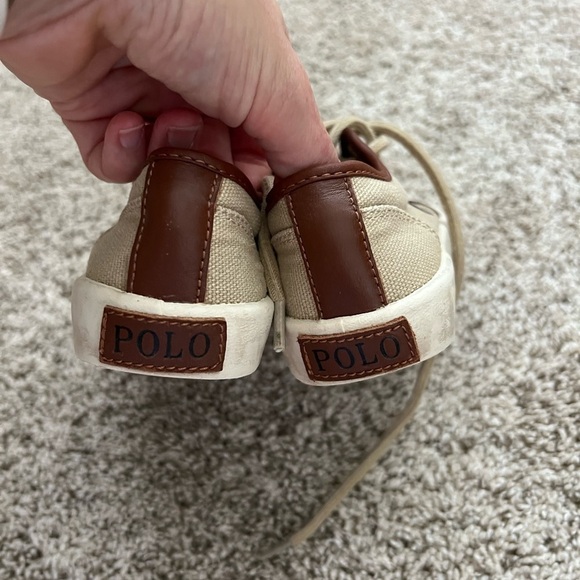Polo Ralph Lauren Beige Canvas Sneakers toddler size 11 - Picture 9 of 10